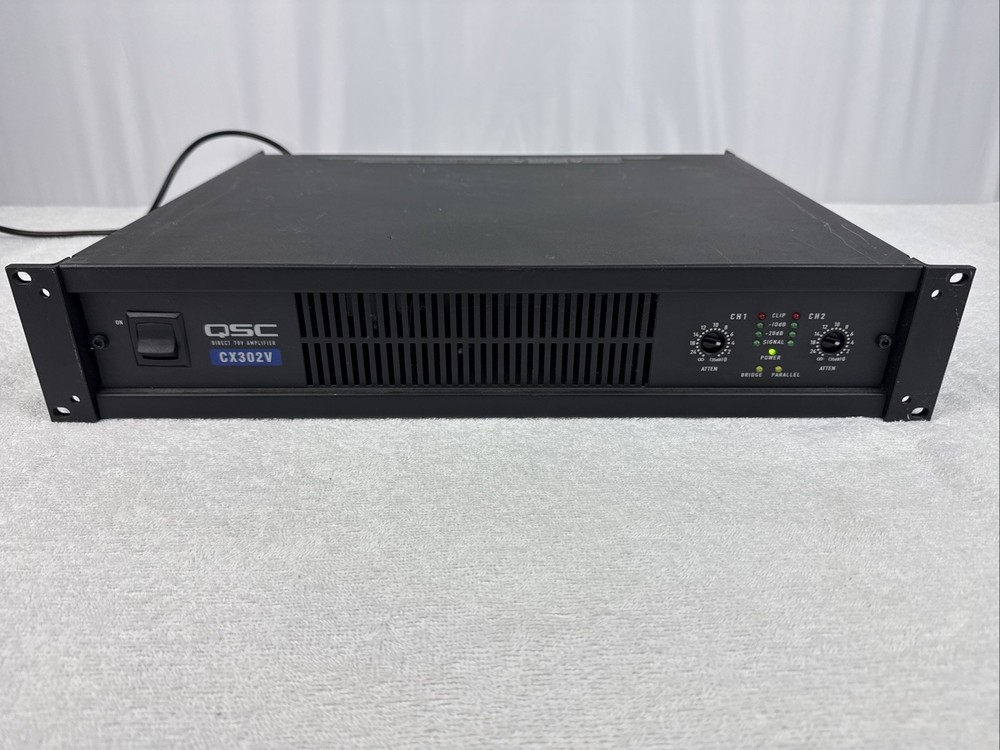 2 Channel QSC CX302V Direct Output Pro Audio Power Amp XLR 300W 70V – Read