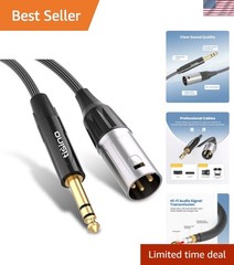 1/4″ to XLR Cable, 6.35mm TRS to XLR Male Nylon Braid Quarter inch TRS to XLR…