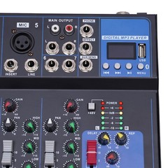 7-Channel Bluetooth Portable Audio Mixer USB DJ Sound Mixing Console Board