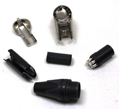 (2) Two Genuine NEUTRIK NC4FRX 4 Pole Right Angle Female Cable Connector Nickel