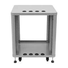Network & Stereo Rack Rolling Server Rack Open Cabinet with Caster Wheels Grey