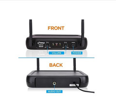 Pyle VHF Fixed Frequency Wireless Microphone System, Adjustable Volume Controls