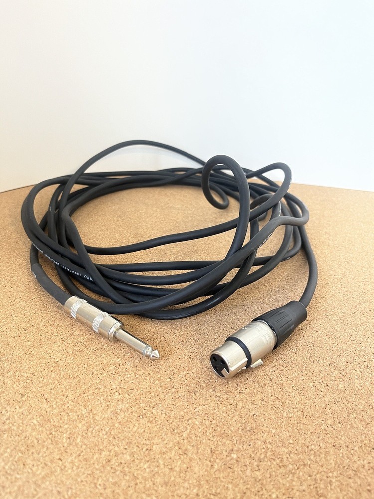 Neutrik NC3MX to 6.25 mm Cable Black 20 feet long Instrument Cable