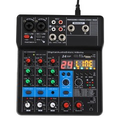 4-Channel Professional Audio Mixer with Bluetooth, USB & DSP Effects