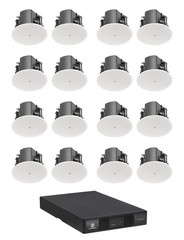 16) JBL Control 412C/T 3″ Commercial 70v Ceiling Speakers+Crown Amp 4 Restaurant