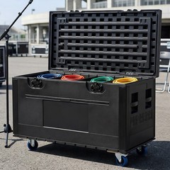 Cable Trunk Road Case Flight Case w/Wheels,Stackable Heavy Duty ATA Rolling Case