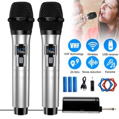 Wireless Microphones Metal Dynamic Microphone System with Receiver for DJ Party