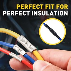 haisstronica Non Insulated Butt Connectors Kit, 100pcs 16-14 AWG, silver