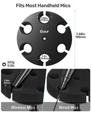 Multi Microphone Holder for Mic Stand – 2025 Upgrade Circular Tray with Foam …