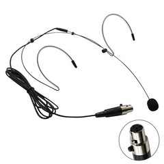 Black Headset Mic Wear Microphone Mini XLR 4 Pin TA4F For Shure Wireless System