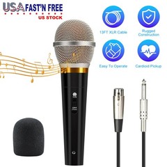 Dynamic Handheld XLR Microphone Unidirectional Mic for Karaoke Machine Speaker