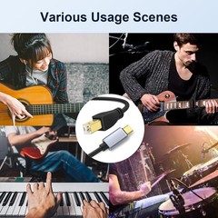USB C MIDI Cable, Type C to USB 2.0 MIDI Interface Cable for Midi Controller,