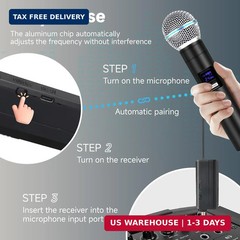 Professional Wireless Microphone for Podcast, Karaoke & Singing – 2.4GHz Portabl