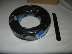 Mediabridge Coaxial Cable 50 Feet A/V with F-Pin to F-Pin Black + F Type Adapter