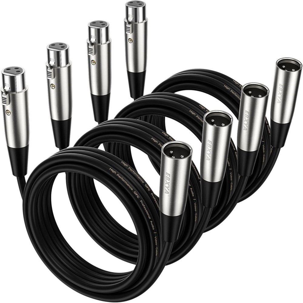 EBXYA 6ft XLR Microphone Cable 3-Pin Male to Female, OFC Shielded Balanced XL…