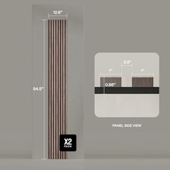 2-Pack Acoustic Wood Slat Panels – 2pcs – 94.5×12.6 inches Natural Walnut