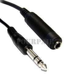 6ft 1/4″ 6.35mm Stereo Male to Female Extension Audio Amp Guitar TRS Cable Cord