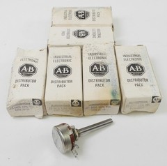 Lot Of SIX Unused A-B 200P254UA 250K Linear Pots 1/4″ x 1 5/8″ Shaft. PC