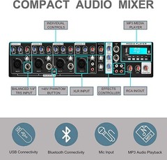 PRORECK MX 10 PA Speakers System 1600W 10“ Bluetooth Powered Mixer Portable