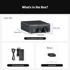 Fosi Audio TP-02 Subwoofer Amplifier Home Audio Mini Bass Amp Mono 220W