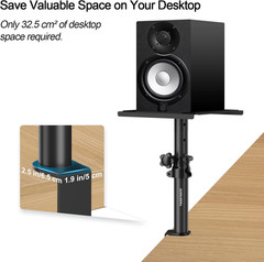 Set of 2 Desktop Clamp Speaker Stands Short Studio Monitor Stands Height Adjusta