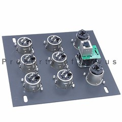 Recessed stage audio floor box XLR female mic male connectors jacks 1/4 TRS cat5