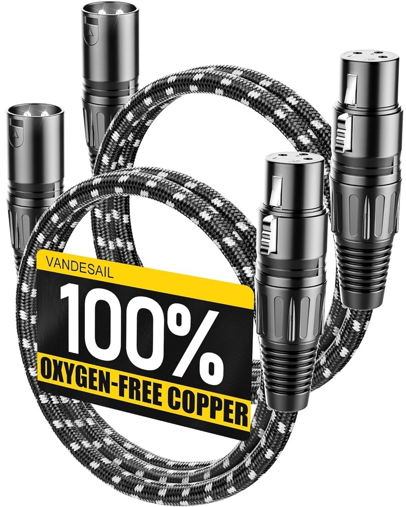 XLR Cables, 3ft 2 Pack Microphone Cable, XLR Male to Female Balanced Microphone