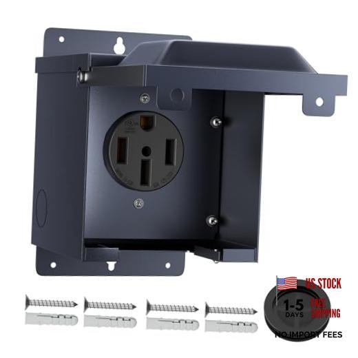 RV Power Outlet Box, 125/250V NEMA 14-50R RV Receptacle UL Listed, 50 Amp