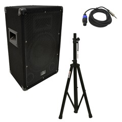 Harmony Audio HA-V10P DJ 10″ 300W PA Speaker Speakon to 1/4″ Cables & Stand New