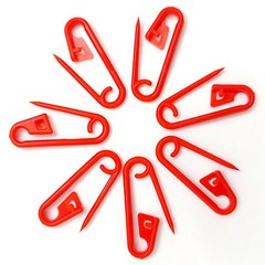 200PCS Color Plastic Safety Pin 2.3 cm Black and Red Yellow 8205