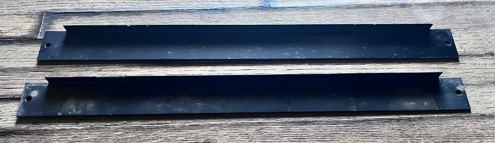 Blank Rack Spacer Black 19″ x 1 3/4″ 2 Holes Pre-Cut with Top Lip (set of 2)