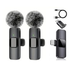 Wireless Microphone Mini Mic for iPhone/Android Phone, LED Display Lavalier Mic