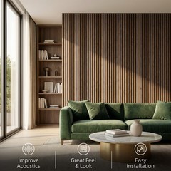 4 Pack Acoustic Wall Panels, 47″ x 24″ Wood Wall Panels, Walnut