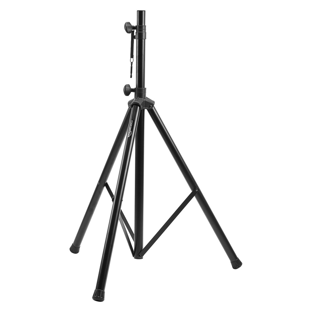 Amazon Basics Adjustable Height Tripod Speaker Stand, 52″ to 73″, Black