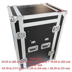 DJ Rack Road Case Slant Mixer Top DJ Table 16U Three-Door Aviation/Flight Case