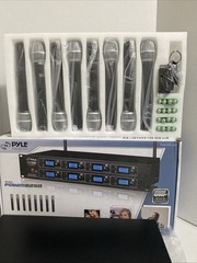 Open Box Pyle Professional 8 Channel UHF Wireless Microphone System PDWM8250
