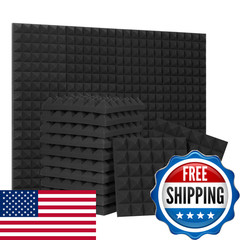 Sd Sodoct 24 Pack Black 12 X 12 X 2 Inches Pyramid Designed Acoustic Foam