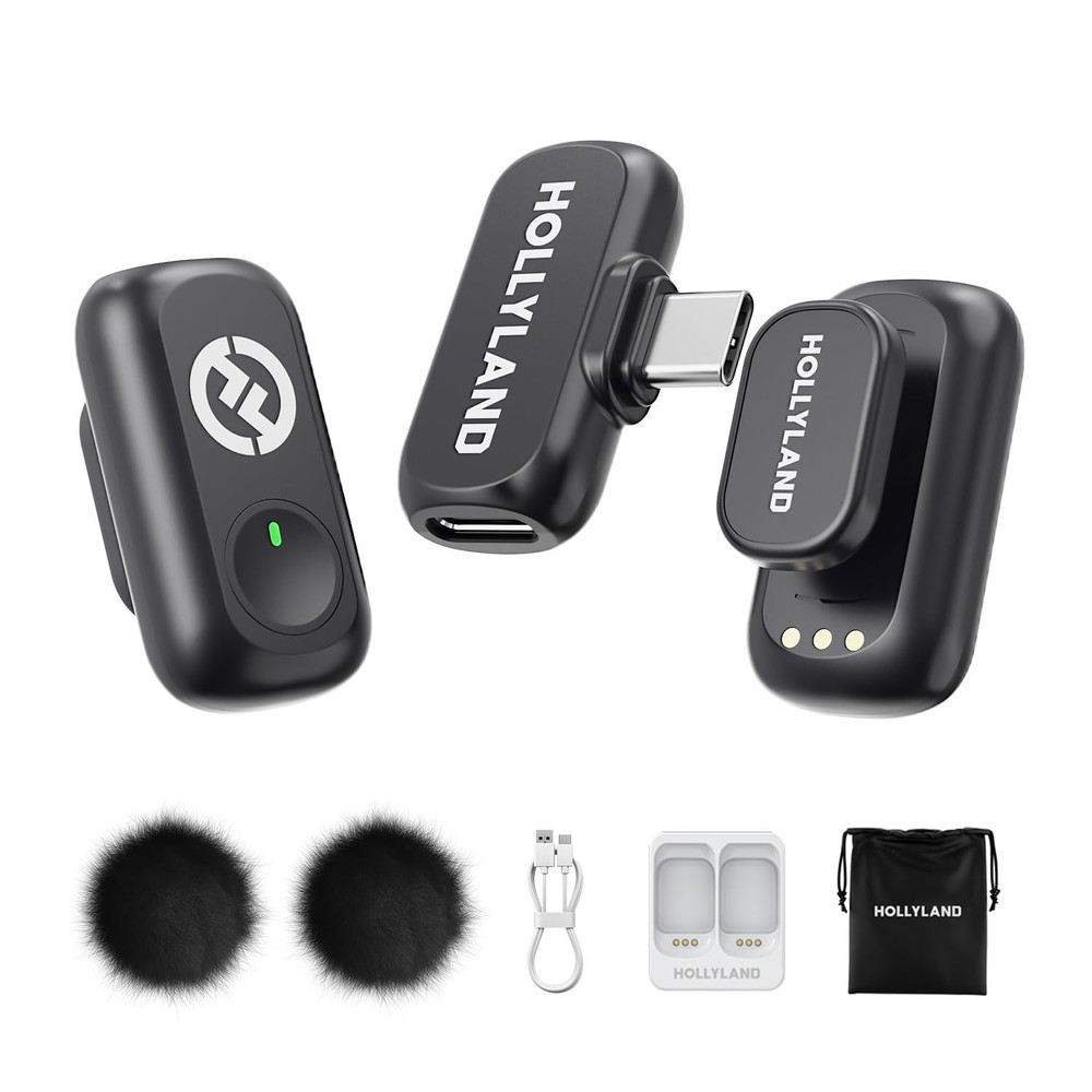 Wireless Microphone 48kHz/24-bit | 2TX + USB-C RX | for iPhone 15/16, Andro