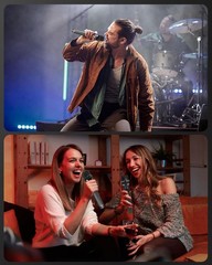 2.4GHz Wireless Microphone System, Dual Handheld Cordless Dynamic Mics with R…