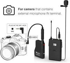 Sistema De Microfono Inalambrico Lavalier MIC Auriculares Transmisor Receptor