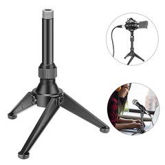 Neewer Foldable Iron Mini Desktop Microphone Tripod Stand for Lectures， Podcasts