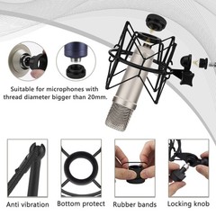 Geekria Shock Mount Mic Holder for Rode NT-USB, NT1-A, NT2-A, NT1000, NT2000