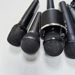 Lot of 10 Assorted Microphones – Untested, Various Models & Colors, Used