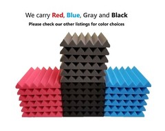 6pk Red 2inch Acoustic Foam Panel Tile Wall Home Studio Sound Proof 12x12x2