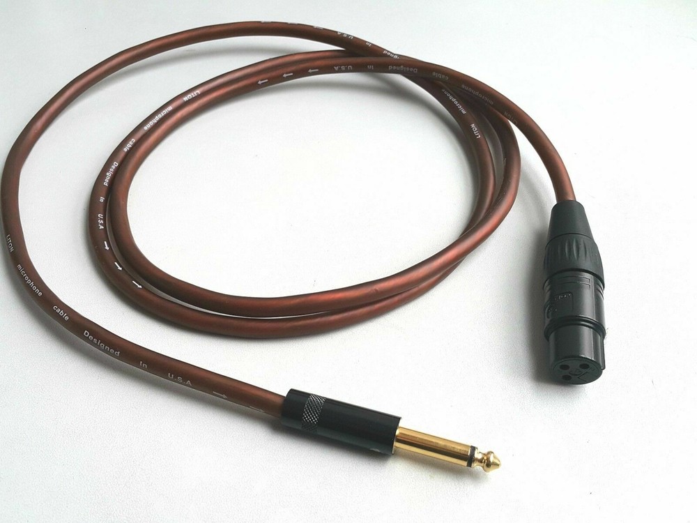 5 lot XLR 3Pin Female to 6.3mm Mono Plug Microphone Mic Audio Cable
