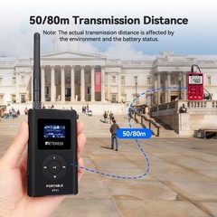 Retekess Wireless Tour Guide Assisted Listening System Transmitter 5 Receivers