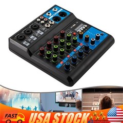 5-Channel Mixing Console Live Studio Audio DJ Mixer Sound Board USB Interface