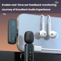 Wireless Collar Clip Microphone Smart Noise Reduction Mini Microphone, J82 Dual