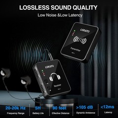 M-VAVE 2.4G Wireless System Earphone Monitor Rechargeable Transmitter Receiver