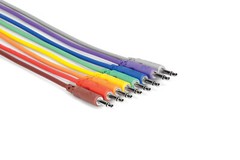Hosa CMM-815 Unbalanced Patch Cables, 3.5 mm TS to Same, 6 in